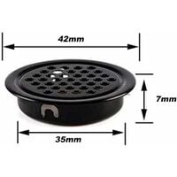 10 Pcs Round Air Vent Grille, Stainless Steel Hole Vent Grille Round Vent Grille Hole Vent Holes For Kitchen And Kitchen Cabinet Furniture Mouth Vent (Black) SOEKAVIA