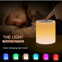 LED bedside lamp, dimmable mood table lamp for living room bedroom, 16 colors Portable night light with warm white light 2800K-3100K and color change [energy class A ++] SOEKAVIA