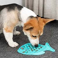 Anti Gluttonous Dog Cat Food Bowl, Anti-Slip Maze Pet Food Bowl, Interactive Anti Bloating Silica Gel Bowl (Blue) SOEKAVIA