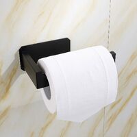 SUS 304 Stainless Steel Self-Adhesive Toilet Roll Holder for Bathroom, No Drilling, Easy Install (Square) SOEKAVIA
