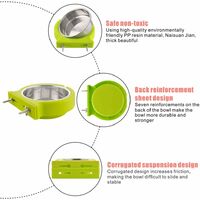 Detachable Stainless Steel Dog Bowl Crate Hanging Pet Bowl Cage Small Water Bowl Feeder Dog Food Cats Rabbits Birdsgreen Pet Supplies (green) SOEKAVIA
