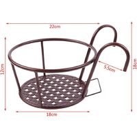 4 pieces of round hanging railing flower pot wrought iron hanging basket flower pot stand plant stand rail metal fence flower pot assembly plant stand used for terrace balcony porch fence shelf container SOEKAVIA