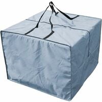 Large garden mat storage bag, waterproof protective cover, outdoor furniture carrying bag, 81 x 81 x 61 cm (grey)