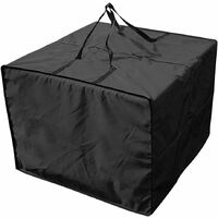 Large garden mat storage bag, waterproof protective cover, outdoor furniture carrying bag, 81 x 81 x 61 cm (black)