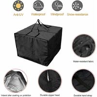 Large garden mat storage bag, waterproof protective cover, outdoor furniture carrying bag, 81 x 81 x 61 cm (black)