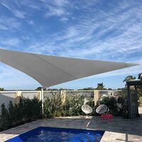 Sun Shade Sail Awningfor Outdoor Sun Protection Garden Patio Yard Party Waterproof Sunscreen Shelter Awning Sail Canopy 90% UV Block with Free Rope Triangle Grey 2*2*2m