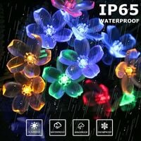 Solar Powered String Lights, 16ft 50LED Blossom Solar Garden Fairy Light Waterproof Outdoor Flower String Light for Patio Christmas Tree Lawn Party Thanksgiving (Purple)