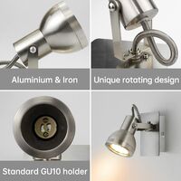 spotlights & spotbars GU10 spotlights ceiling lights Single led spot lights ceiling spotlights chrome spot lights ceiling without Bulbs Kitchen Lighting Ceiling Lights for Hallway Bedroom Lounge [Energy Class A+]