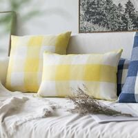 Cushion Cover Pillows Sofa Pillow Case for Sofa Home Living Room Bedroom Interior Decoration, 40x40cm, Set of 2 Pieces (Yellow)