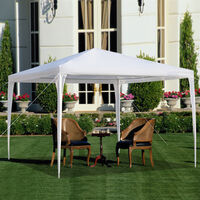 3x3m Garden Gazebo Marquee Tent with Side Panels, Fully Waterproof, Powder Coated Steel Frame for Outdoor Wedding Garden Party, White