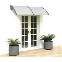 Door Canopy Awning Outdoor Patio Porch Cover Door Garden Canopy Window Rain Snow Shelter Cover 190 x 95cm(Grey)