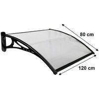 Door Canopy Outdoor 120 X 80 X 23 cm Door Canopy Window Garden Canopy Patio Porch Awning Rain Shelter Roof Front Outdoor Cover Porch Canopy(Black)