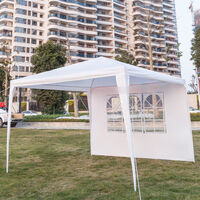 3 x 3 m Party Tent Gazebo Marquee with Unique WindBar and Side Panels 90g Waterproof Canopy, White