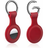 Airtags Keyring Compatible with Apple Airtag Case Silicone Case Protective Cover for AirTag Holder with Keychain（Red）