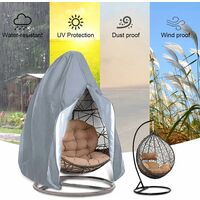 Patio Hanging Egg Chair Cover Double Egg Chair Cover Waterproof Veranda Patio Coccon Egg Chair Garden Furniture Cover with Drawstring-115*190CM