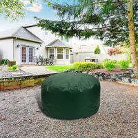 Round Fireplace Cover Garden Patio Protective Cover Breathable Waterproof Dustproof Heavy Duty Furniture Covers for Stove (85x40cm, Green)