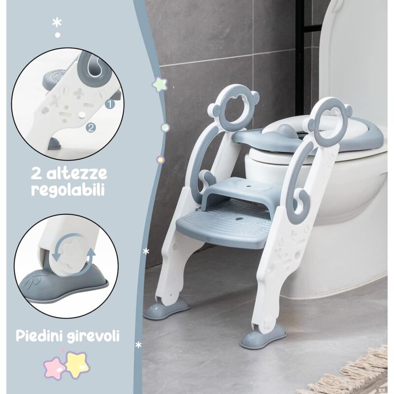 Riduttore WC per Bambini 526200 Sedile da Toilette Ovale Morbido con  Paraspruzzi
