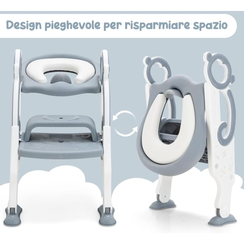 Hengda WC Riduttore Water per Bambini Portatile & Pieghevole Vasino Sedia  con Scaletta & Sgabello da