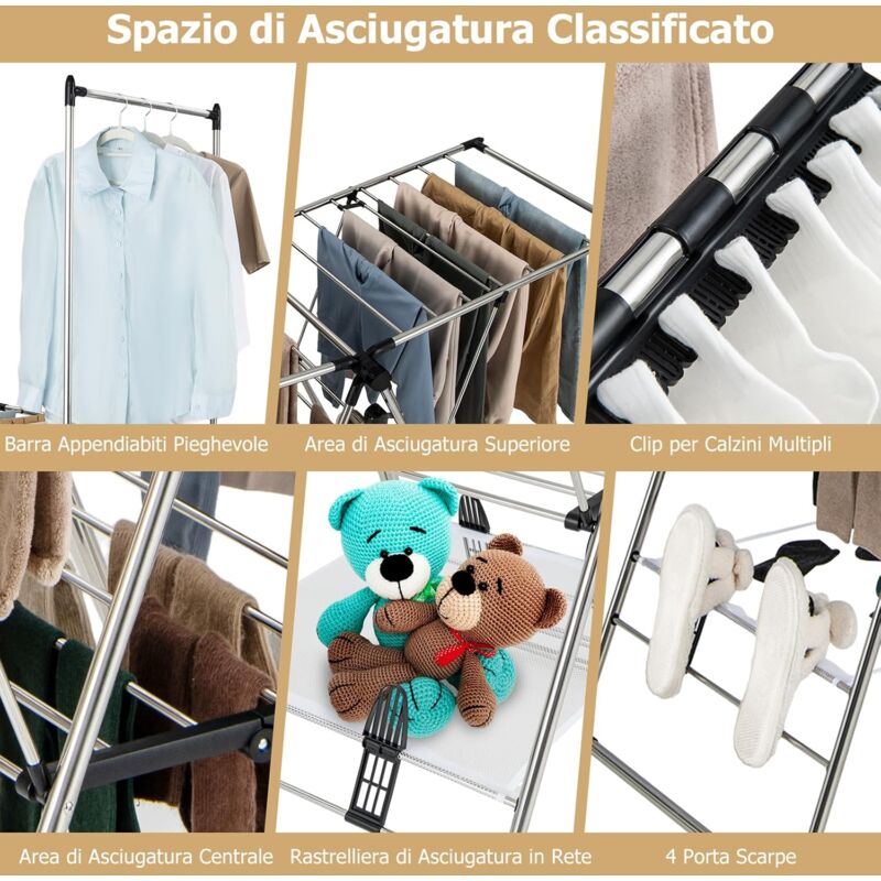 Stendino per calzini, appendini per calzini con clip,Gruccia per biancheria intima in acciaio inossidabile - Stendino per calzini con clip, appendiabiti in acciaio inossidabile per calzini, reggiseni