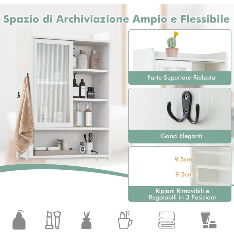 1 Pezzo Scaffale Da Bagno Sopra Il Gabinetto Del Bagno, Organizzatore