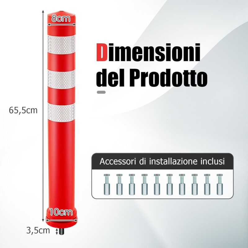 Palo Di Intercettazione Sonnewelt Con 3 Chiavi | Acciaio Verniciato | Parcheggio Privato | Strisce Riflettenti - Foto 13