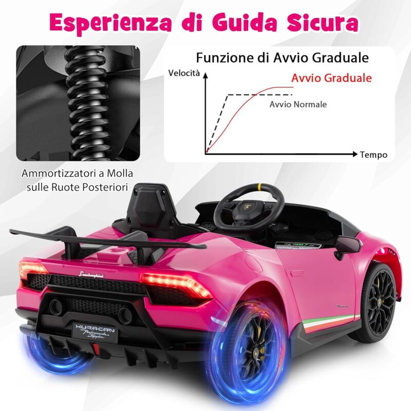 Macchina Per Bambini HOMCOM Auto Elettrica Per Bambini Lamborghini