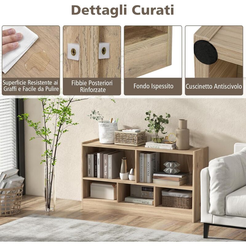 Divisorio Per Ambienti RELAX4LIFE Libreria In Legno A Livelli,