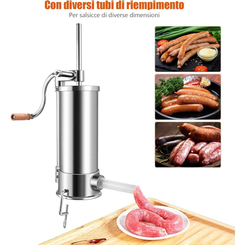 Riempitrice Manuale Per Salsicce Con 2 Imbuti – Attrezzo Per Uso Domestico E Commerciale In Plastica Alimentare