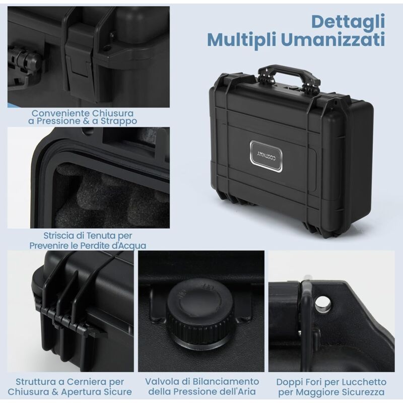 Valigia Impermeabile Rigida 56x44x22cm - Con Spugna Protettiva Per Fotocamera - Foto 2