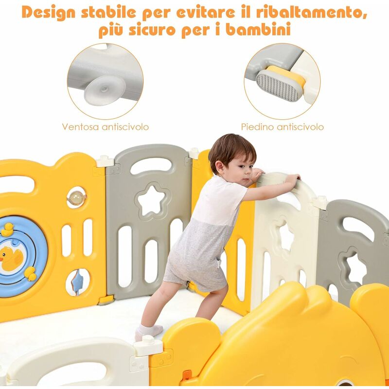 Box per Bambini Recinto Antisciovolo con Sicurezza GOPLUS Canceletto Grande 12 Pezzi 