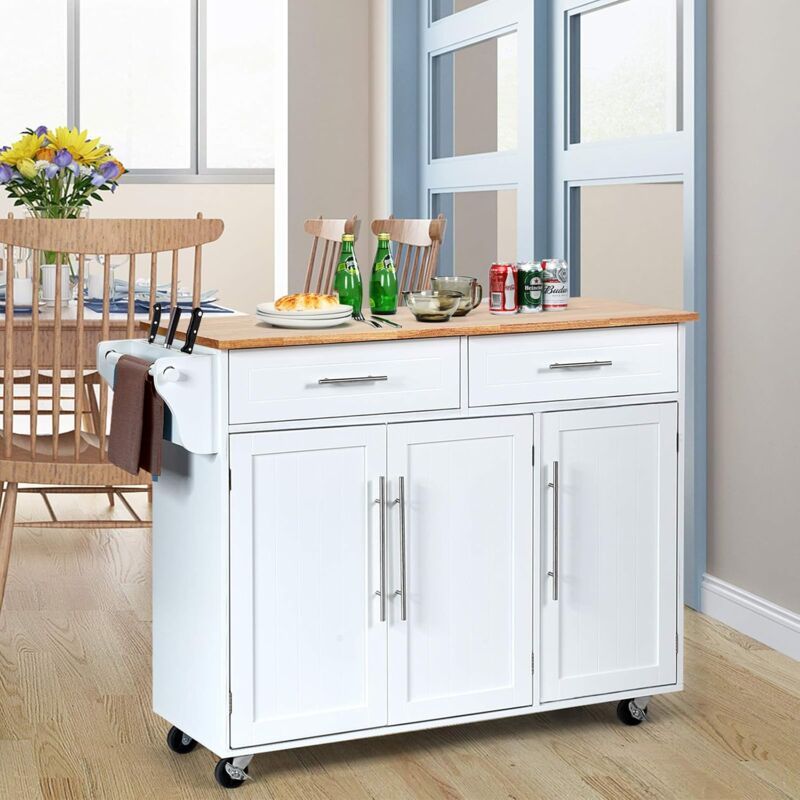 alberghi JW Carrelli di Servizio 3 o 4 Strati pasti Carrello Legno Staffa in Legno Massiccio Vassoio 4 Ruote universali con bloccaggio Ruote per Cucina ristoranti e Case di Cura 