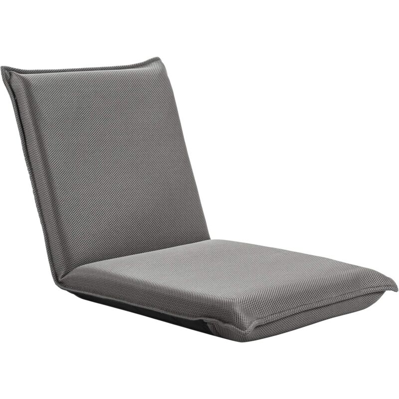 GOPLUS Sedia Pieghevole da Pavimento, Sedia da Terra con Schienale  Regolabile in 6 Posizioni, Sedile Comodo di Alta Qualità per Meditazione,  98 x 44 x 7 cm (Grigio)