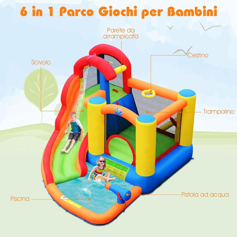 Castello gonfiabile per bambini con scivolo acchiappa la talpa ventilatore  ad aria 480W, Casa gigante gonfiabile