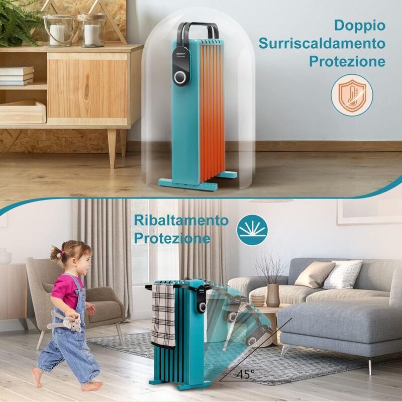 Mini Stufetta Elettrica Portatile Termoventilatore con Termostato  Regolabile da 650 W a 1000 W Riscaldamento Rapido in Ceramica PTC  Protezione da Surriscaldamento e Ribaltamento