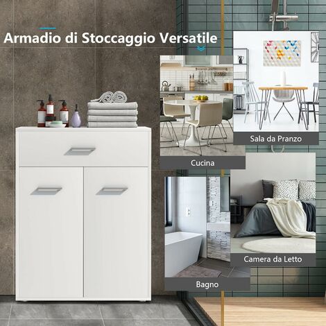 Armadietto Mobiletto Armadio Moderno da Cucina Salotto con 2 Ante