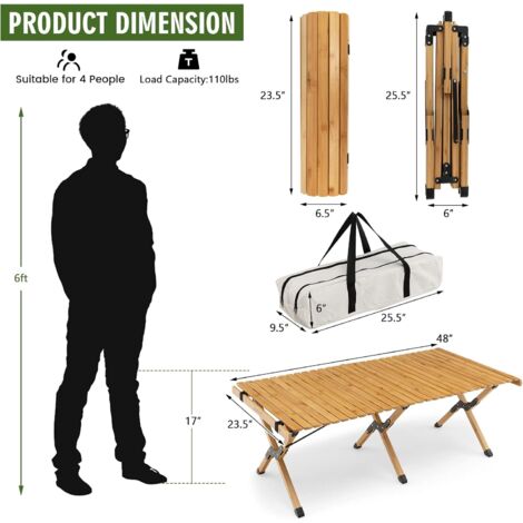 Tavolo Da Campeggio Pieghevole Relaxdays: Nero, Per Esterno - Foto 7