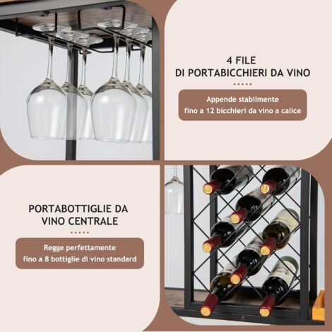 Carrello di servizio da Cucina o Liquori Porta Bottiglie e Calici