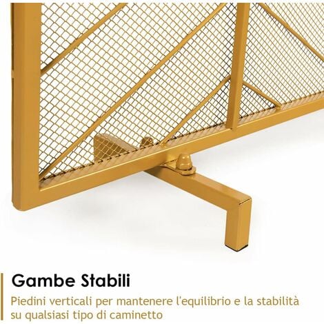 Goplus Parascintille Decorativo Schermo Per Caminetto A Pannello