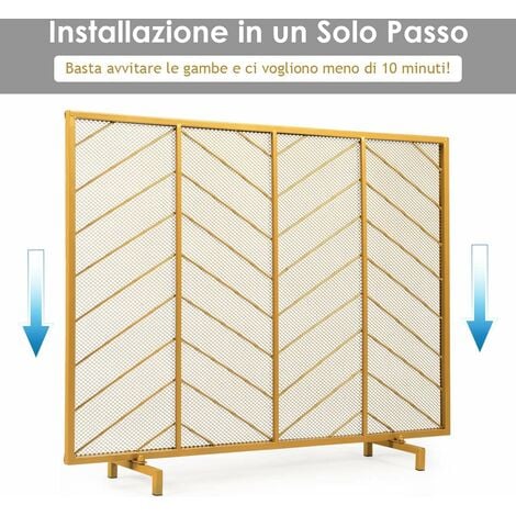 Goplus Parascintille Decorativo Schermo Per Caminetto A Pannello