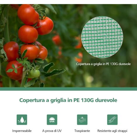 Serra Da Giardino GYMAX - Struttura In Metallo, Porta Arrotolabile, Per Balcone E Cortile