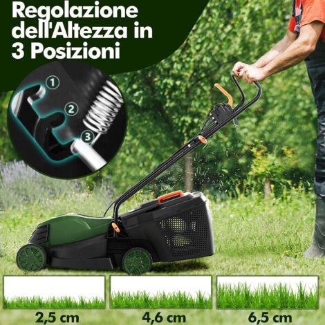 Tosaerba Elettrico 1000W - Larghezza Taglio 32cm, Sacco 30L, Leggero E Pieghevole - Foto 5