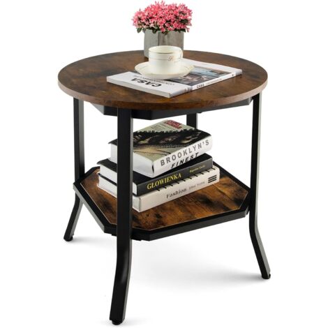 Tavolino Basso Da Divano Tavolino Laterale A 2 Ripiani 46 X 30 X 42 Cm Consolle Da Divano Moderno Antracite Nero En Casa 88915326