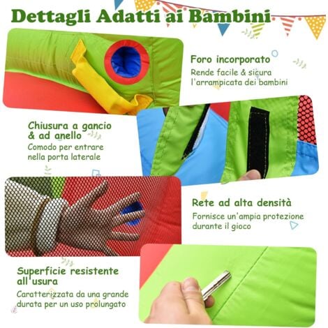 GOPLUS Castello Gonfiabile per Bambini 310 Anni, 410 x 190 x 197 cm