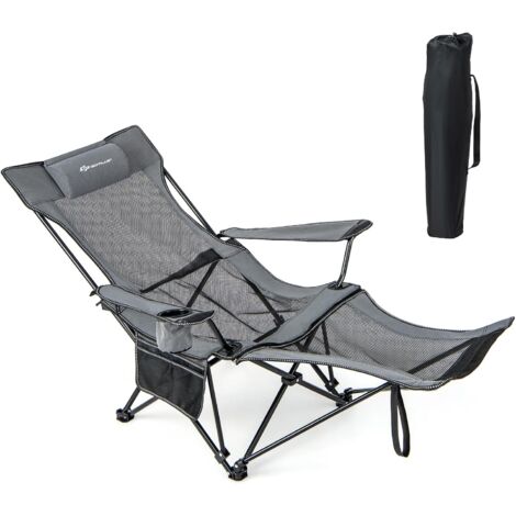 VirtuFit Sedia da campeggio pieghevole – Sedia da spiaggia – Beige VirtuFit Sedia da campeggio pieghevole – Sedia da spiaggia – Beige