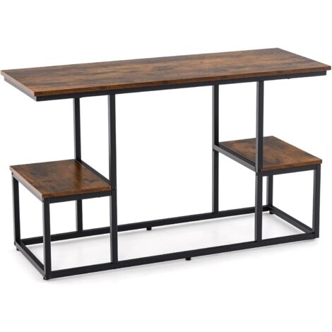 Mobile TV Stile Industriale - Marrone Rustico E Nero, Con Ripiani E Armadi Per Soggiorno