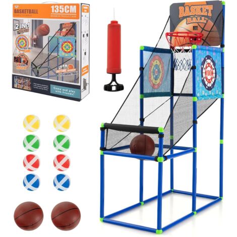 Supporto anello da basket con altezza regolabile 2 ruote incorporate, Anello da basket per adolescenti e adulti Supporto anello da basket con altezza regolabile 2 ruote incorporate, Anello da basket per adolescenti e adulti