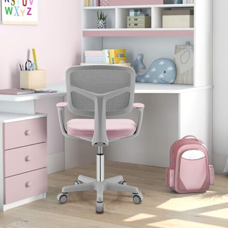 GOPLUS Sedia da Scrivania per Bambini, Carico 150 kg, Sedia Ergonomica, Altezza Regolabile, Girevole a 360°