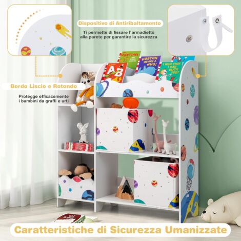 Carrello per Libri SucceBuy, Capacità di 150kg, Scaffali a L, Carrello da Biblioteca per la Casa