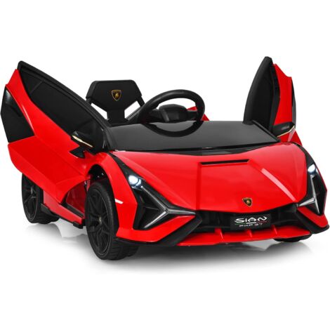 GOPLUS Macchina Elettrica per Bambini, con Telecomando, Ruote Antiurto e Sedia con Cintura di Sicurezza, Multifunzionale Veicolo con Luce e Musica, 108 x 64 x 40,7 cm (rosso)