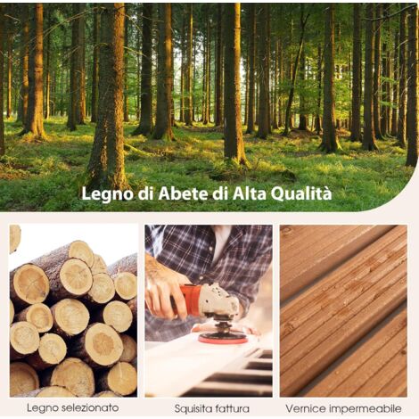 Passerella In Legno Arrotolabile FANTASK Per Giardino | 245x55 Cm | Pedana Antiscivolo In Abete Con Fili D'Acciaio Per Esterni